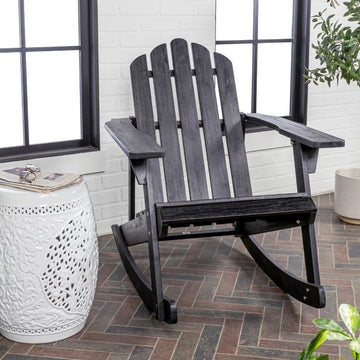 Kiawah Outdoor Patio Classic Acacia Wood Adirondack Rocking Chair